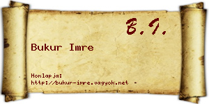 Bukur Imre névjegykártya